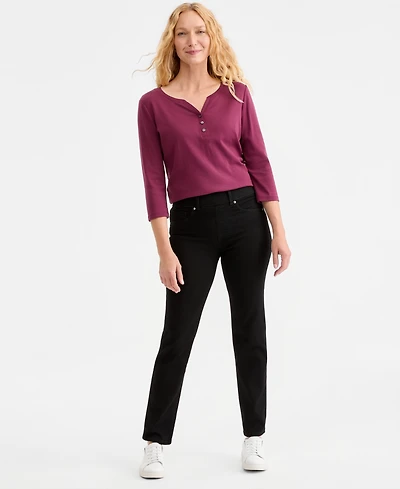 Style & Co Women's Shaping Pull-On Straight Jeans, Macy's Exclusive
