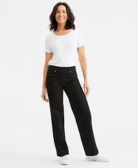 Style & Co Women's Shaping Pull-On Wide-Leg Jeans, Macy's Exclusive