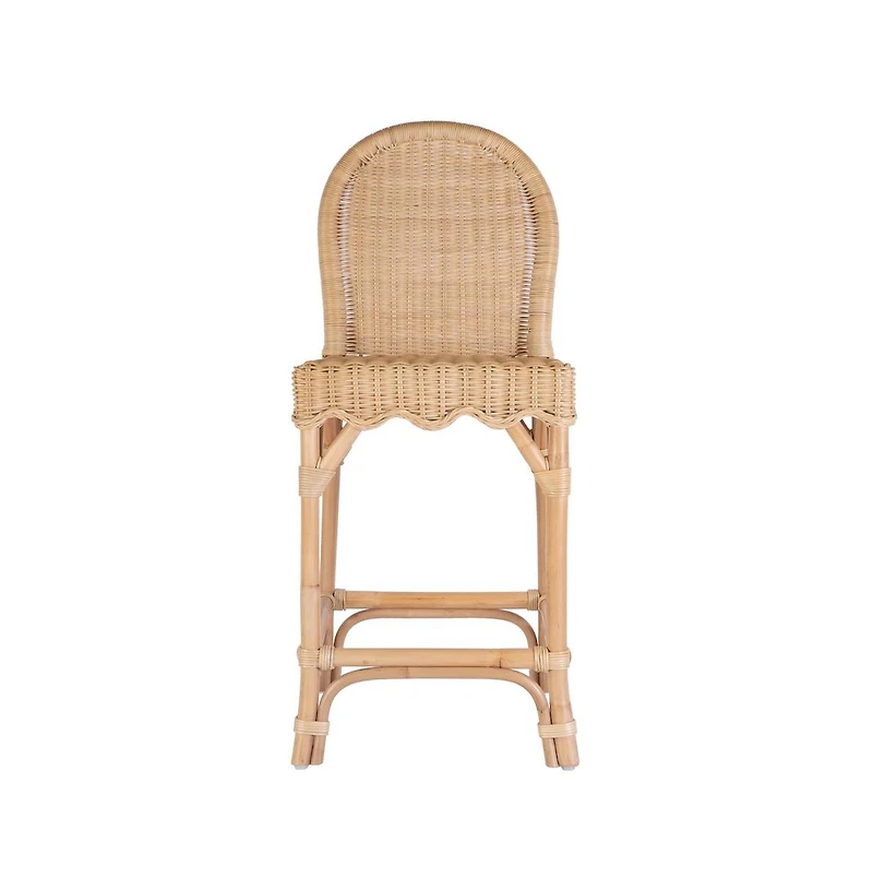 Butler Specialty Flora Rattan 24" Scalloped Edge Counter Stool