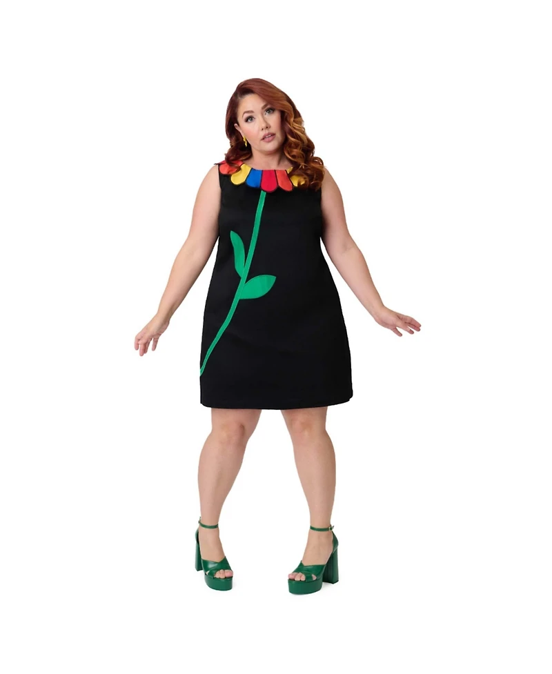 Unique Vintage Plus Petal Collar Shift Dress