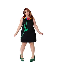 Unique Vintage Plus Petal Collar Shift Dress