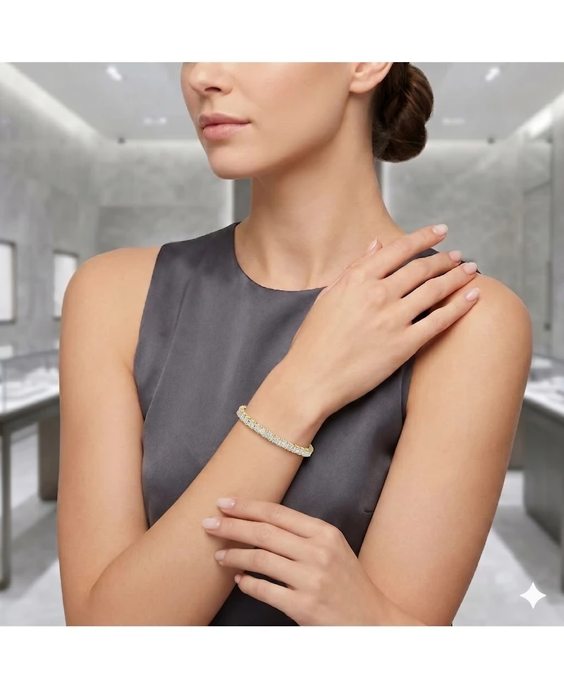Simona Radiant Square 4-Prong Cz Bangle