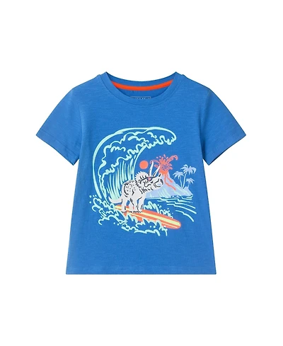 Andy and Evan Toddler Boys Surfing Dino Graphic Tee