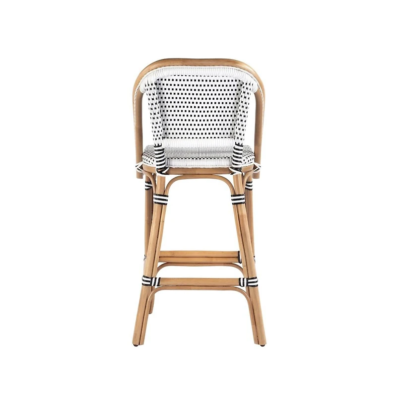 Butler Specialty Lila Rattan 28 in. Seat Height Bar Stool with Back and Footrest