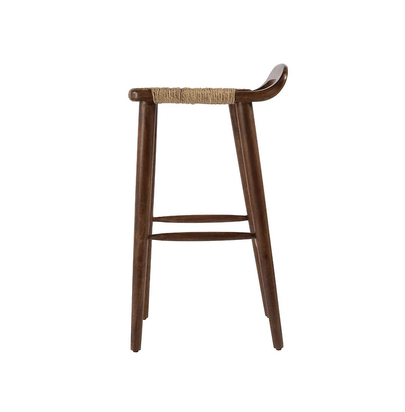 Butler Specialty Luna 30 in. Seat Height Wood and Jute Woven Low Back Counter Stool