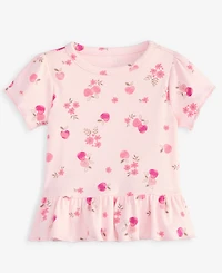First Impressions Baby Girls' Mix & Match Short-Sleeve Apple-Print Peplum T-Shirt, Macy's Exclusive