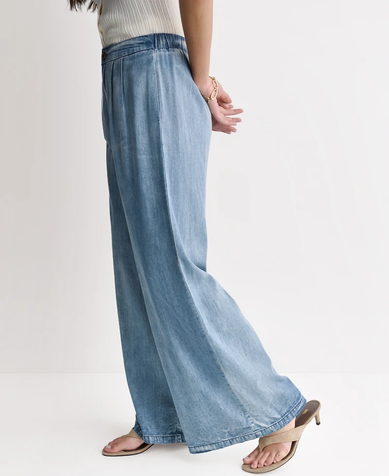 Bcbg Women's High Rise Wide-Leg Denim Pants