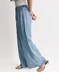 Bcbg Women's High Rise Wide-Leg Denim Pants