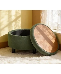Streamdale Furniture Round Storage Ottoman with Tray