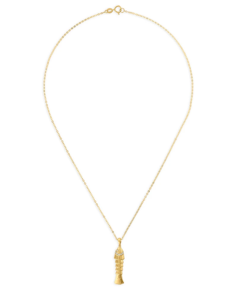 Macy's Fish Pendant Necklace in Two-Tone Gold (10k Yellow and White Gold)