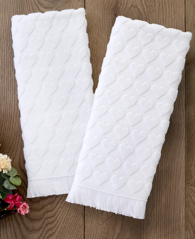 Skl Home Heart Jacquard Hand Towel 2-Pc.Hand Towel Set