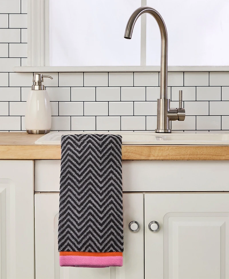 Skl Home Herringbone Border Jacquard 2-Pc.Hand Towel Set