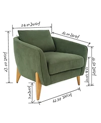 Streamdale Modern Upholstered Accent Chair with Back Pillow