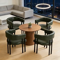 Streamdale Furniture Faux Leather Barrel Dining Chairs (Set of 2)