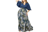 Kiyonna Plus Avisa Flowy A Line Evening Gown