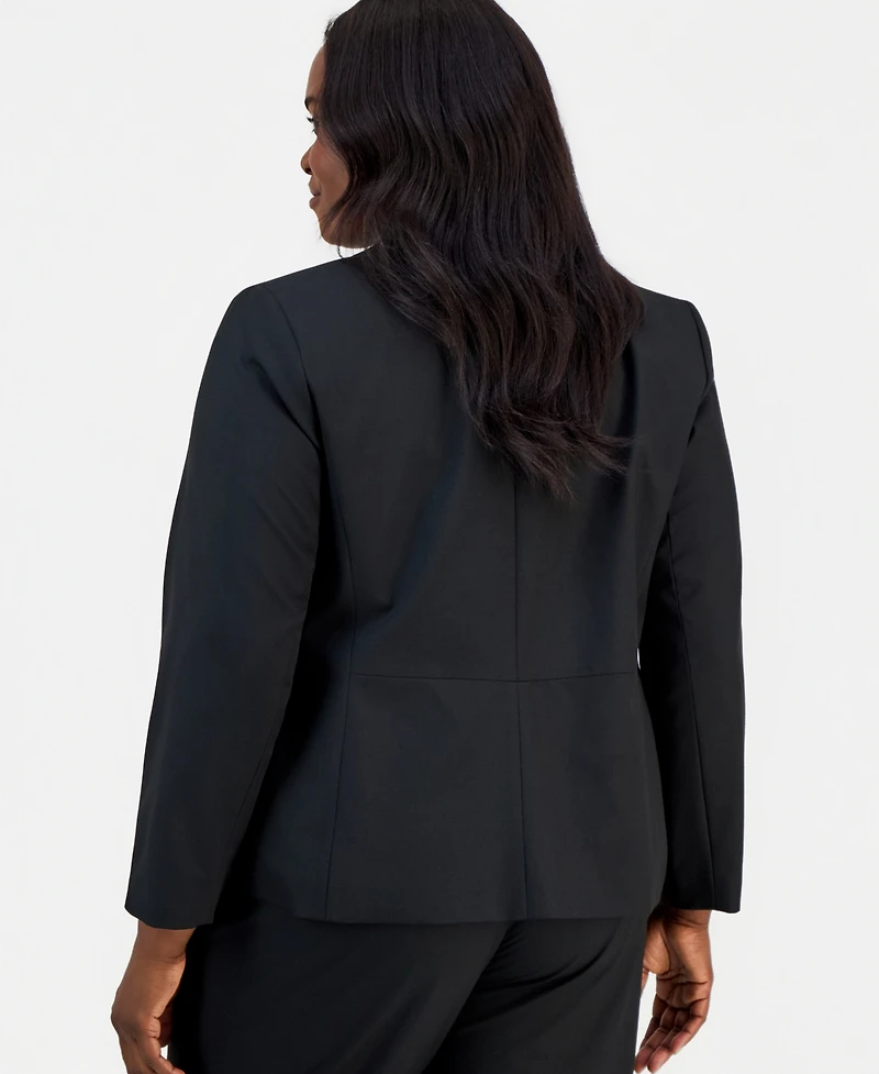 Kasper Plus Notched-Collar Two-Button Blazer
