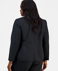 Kasper Plus Notched-Collar Two-Button Blazer
