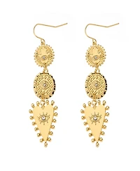 Nicole Miller Gold-Tone Eye Design Fish Hook Dangle Earrings