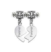 Bling Jewelry Puzzle Split Heart Grandmother Granddaughter Dangle Charm Bead Sterling Silver Fit European Bracelet