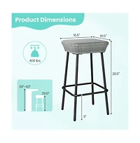 Boyel Living 29.5 Inches Patio Bar Stools Set of 2 with Rattan Seat and Footrest
