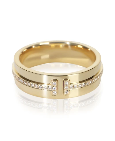 Pre-Owned Tiffany & Co Yellow Gold Diamond Tiffany T Wide Ring