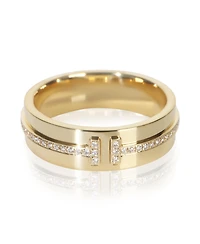 Pre-Owned Tiffany & Co Yellow Gold Diamond Tiffany T Wide Ring