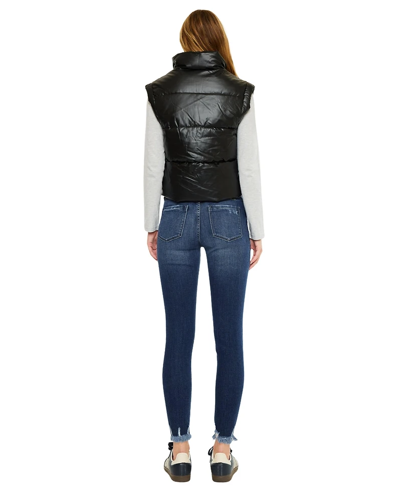KanCan Women's Obsidian Cropped Puffer Vest