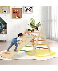 Mecale 3-in-1 Climbing Set Foldable and Adjustable Kids Triangle Set