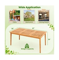 Boyel Living 6-Person Outdoor Acacia Wood Rectangular Bistro Dining Table