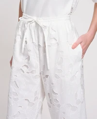 Isaac Mizrahi Women's Eyelet Drawstring Pants
