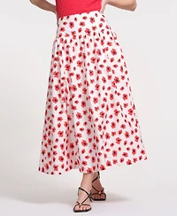Isaac Mizrahi Women's Floral Printed Maxi Skirt