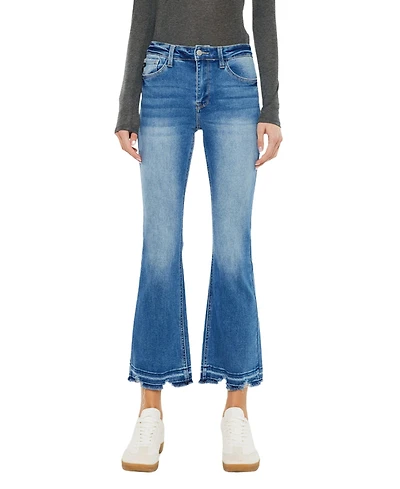 KanCan Essential Women's Volumina High Rise Crop Bootcut Jeans