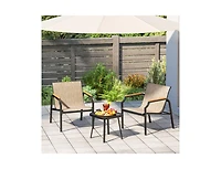 Boyel Living 3 Piece Outdoor Chair Set with Breathable Fabric Seat and Armrests