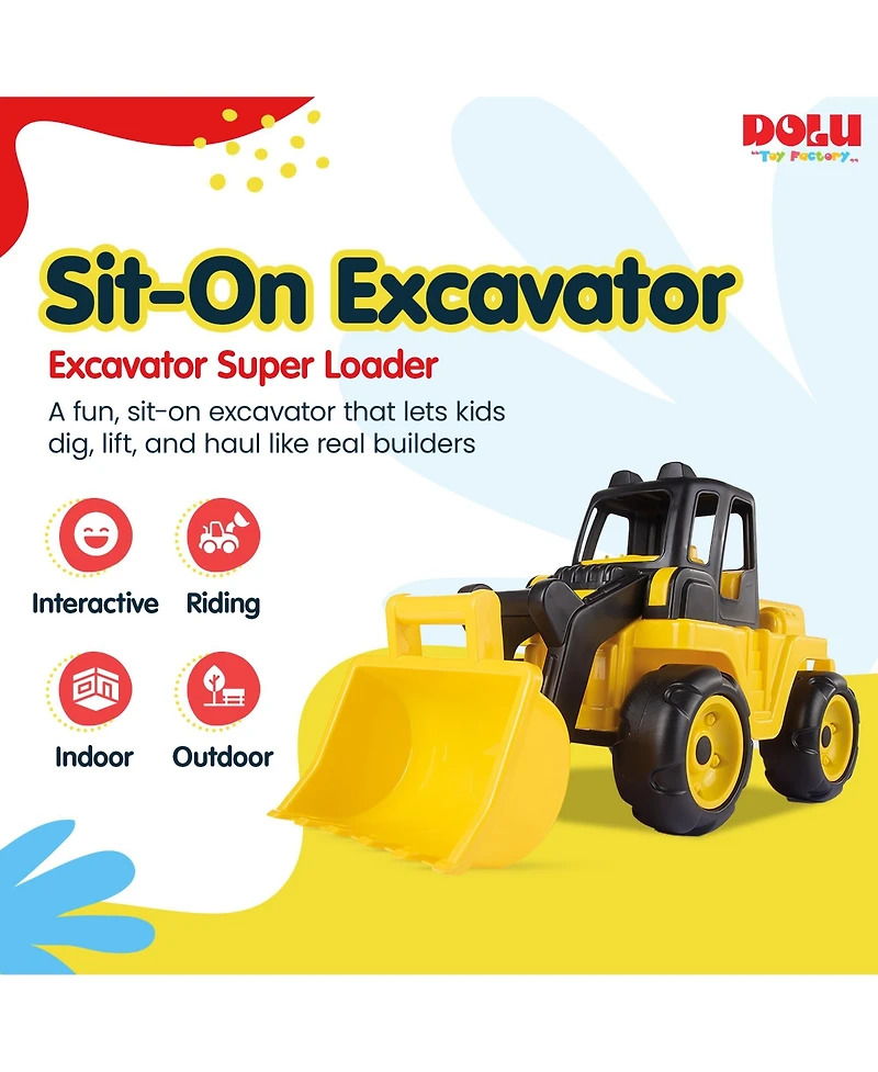 Dolu Excavator Super Loader Construction Toy Truck Vehicle, Kids Ages 3+