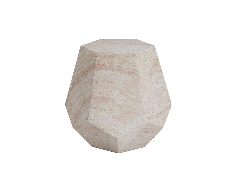 sumyeg Lightweight Concrete Hexagonal Side Table for Indoor and Outdoor Use