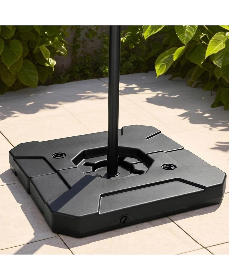 Costway 274 Lbs Cantilever Patio Umbrella Base with Handles, Weighted Base for Outdoor