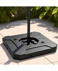 Costway 274 Lbs Cantilever Patio Umbrella Base with Handles, Weighted Base for Outdoor