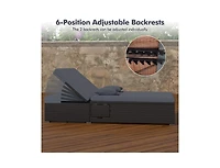 Boyel Living Patio Double Chaise Lounge with Cushions and Folding Side Trays