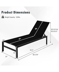 Clihome 6-Position Chaise Lounge Chairs with Rustproof Aluminium Frame