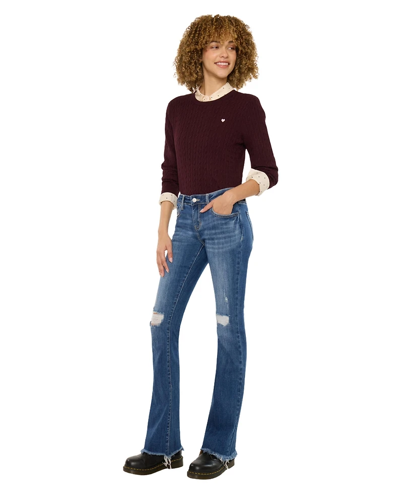 KanCan Essential Women's Mia Low Rise Baby Bootcut Jeans