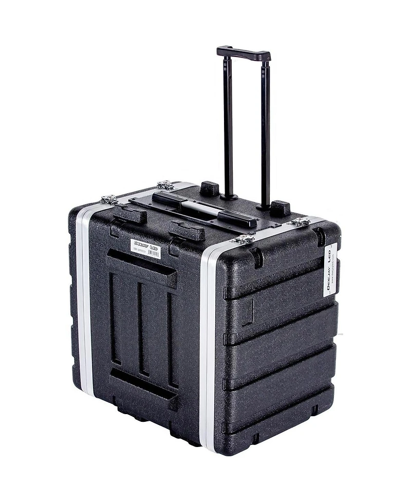 Deejay Led Fly Drive 8U Space Abs Molded Case for 19inch Amplifier, Equalizer and Dj Effects with Pull Out Handle and Wheels