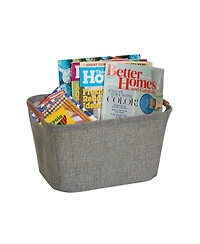 Household Essentials Medium Tapered Soft-Side Storage Bin with Wood Handles