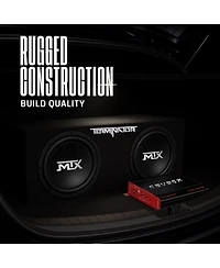 Crunch 2 Channel Car Audio Amplifier and Mtx 12 Inches Dual Loaded Subwoofer Enclosure