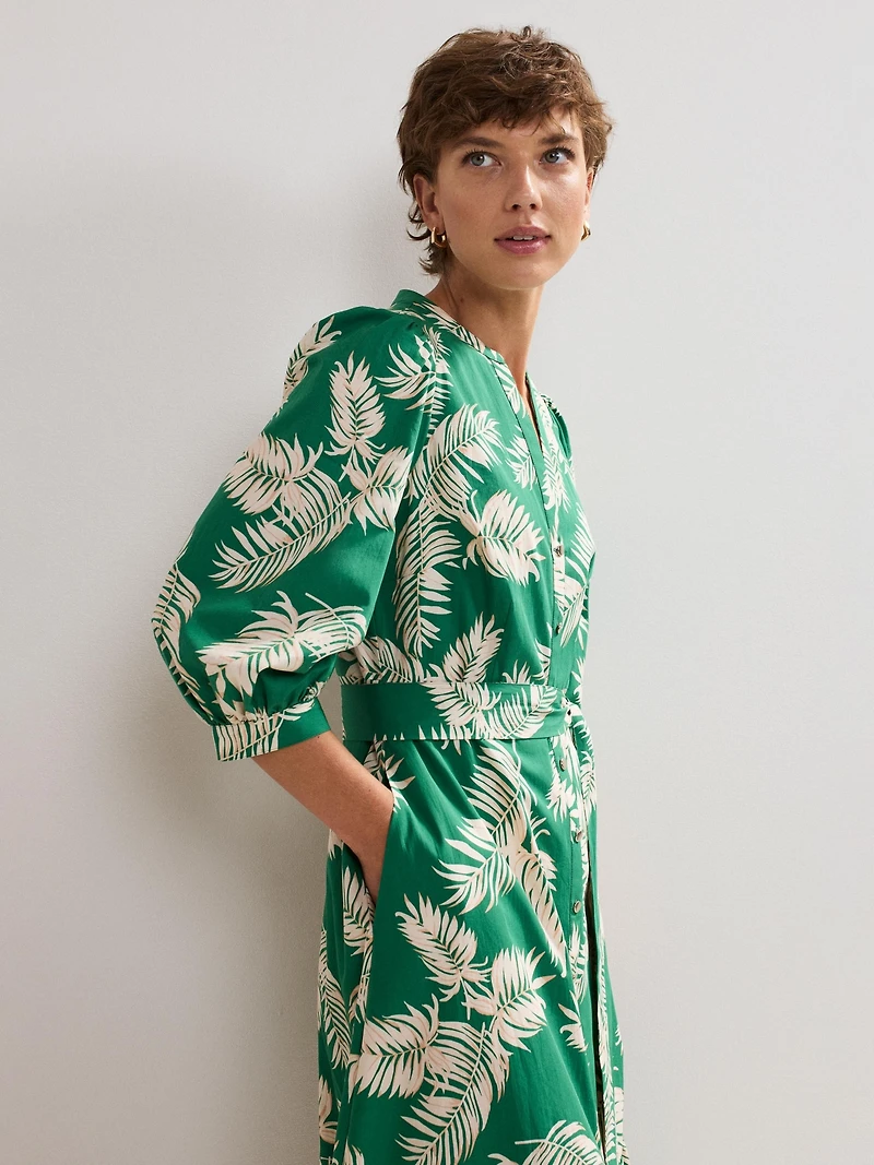 Phase Eight Women's Louisa Mandarin Collar Midi Shirt Dress