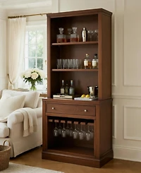 Amren 31" Wood Open Base With Drawer And Hutch