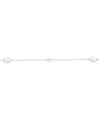 Effy Collection Freshwater Cultured Pearl (8mm, 9mm & 10mm) & Lab Grown Diamond (1/2 ct. t.w.) Necklace in Sterling Silver