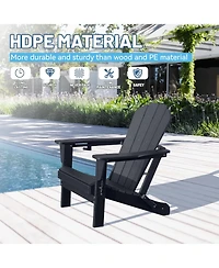 Clihome Folding Outdoor Adirondack Chairs with Cup Holders