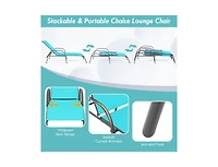 Boyel Living 2 Pieces Outdoor Patio Lounge Chair Chaise Fabric with Adjustable Reclining Armrest