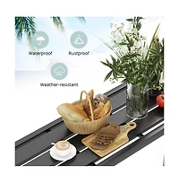Boyel Living 55 Inch Outdoor Bar Table with Waterproof Top and Heavy duty Metal Frame L