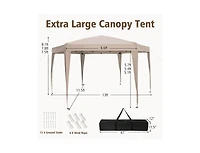 Boyel Living 13 x 11.5 Feet Hexagonal Pop-Up Height Adjustable Canopy Tent with Dressed Legs.